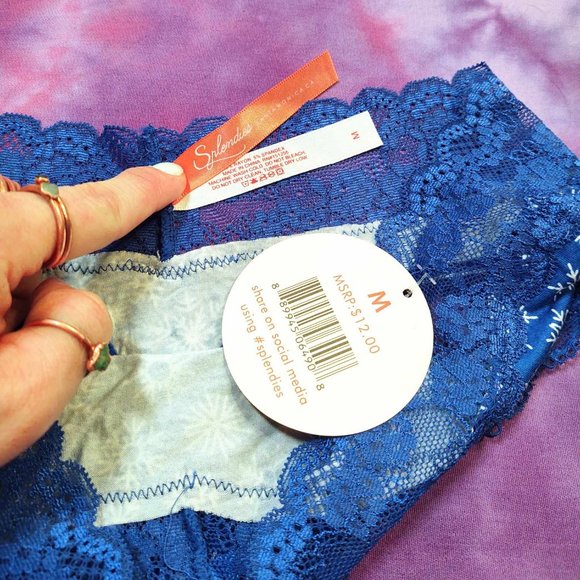 NWT Splendies Snow Day Lace Trim Thong Limited Edition: M - Picture 3 of 3
